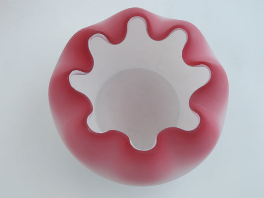 Rose bowl , Antique Mt Washington pink satin