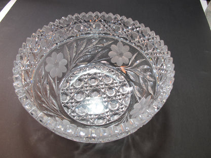 American Brilliant Period Cut Glass ABP Antique 8" bowl