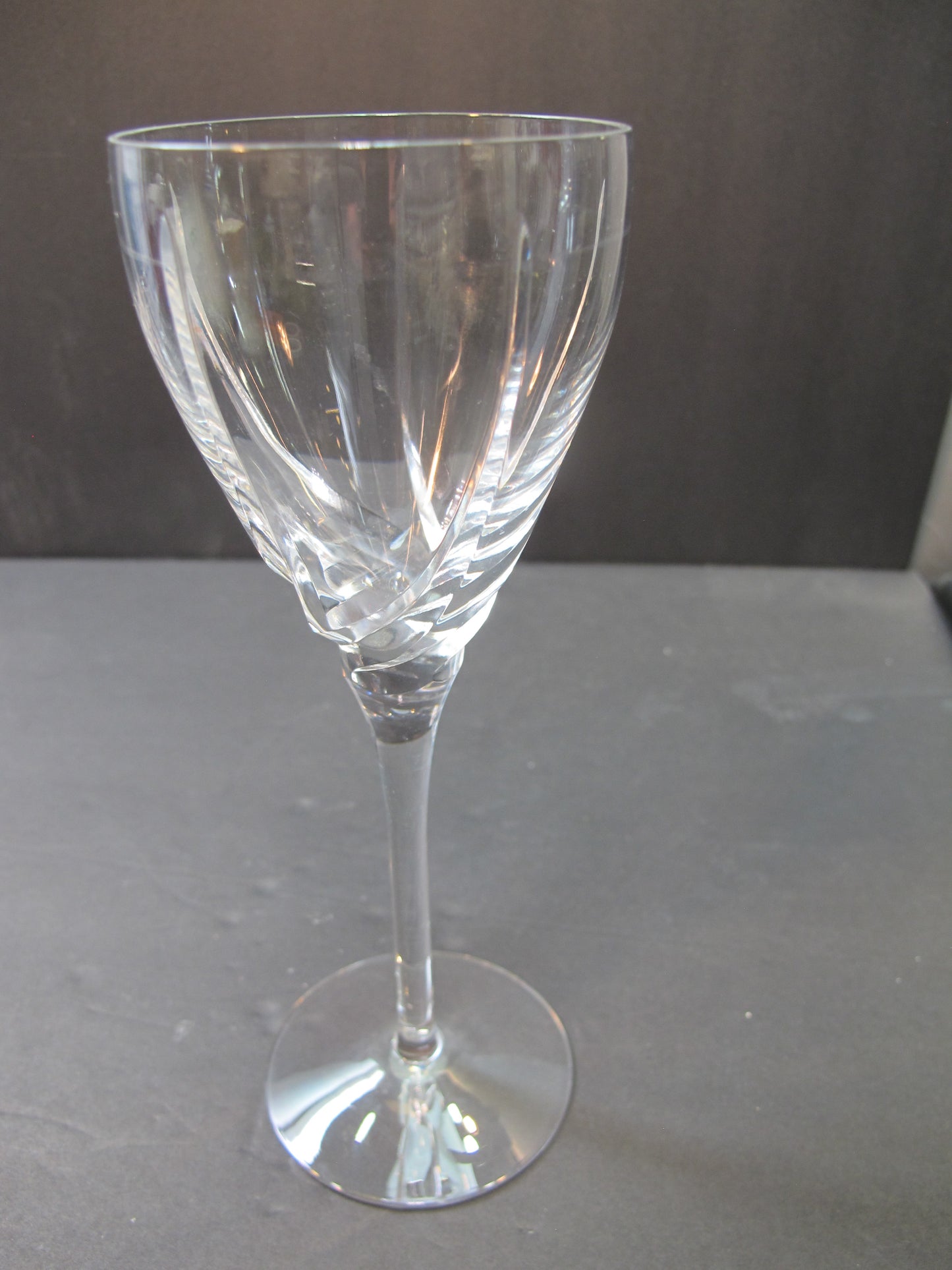 Lenox Cut glass wine Crystal Sea Swirl replacement signed