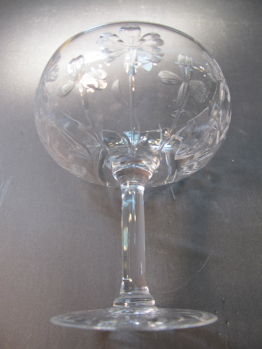 Cut glass dessert stemware Hand cut vintage Lilly