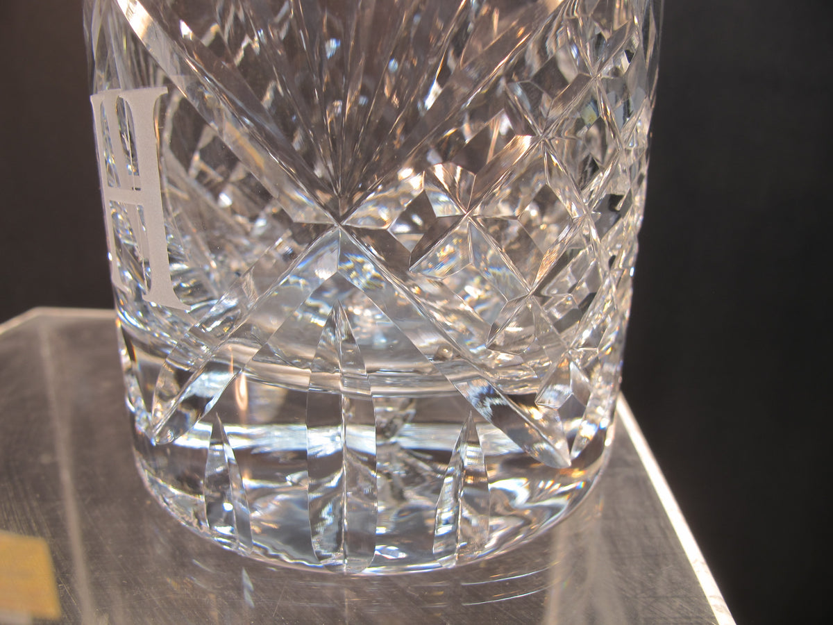 Hand cut DOR custom whiskey glass Double on the rocks ORourke