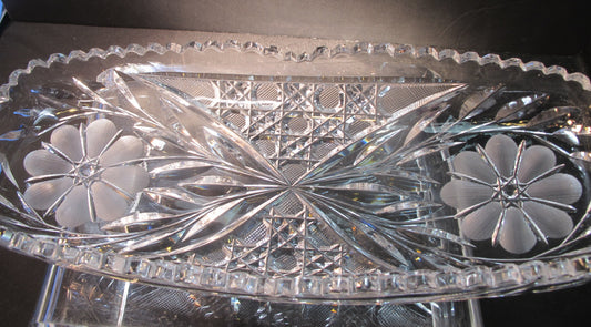 Crystal Cut Glass celery Floral Antique