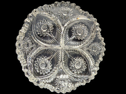 Signed libbey ABP cut glass dish American brillant