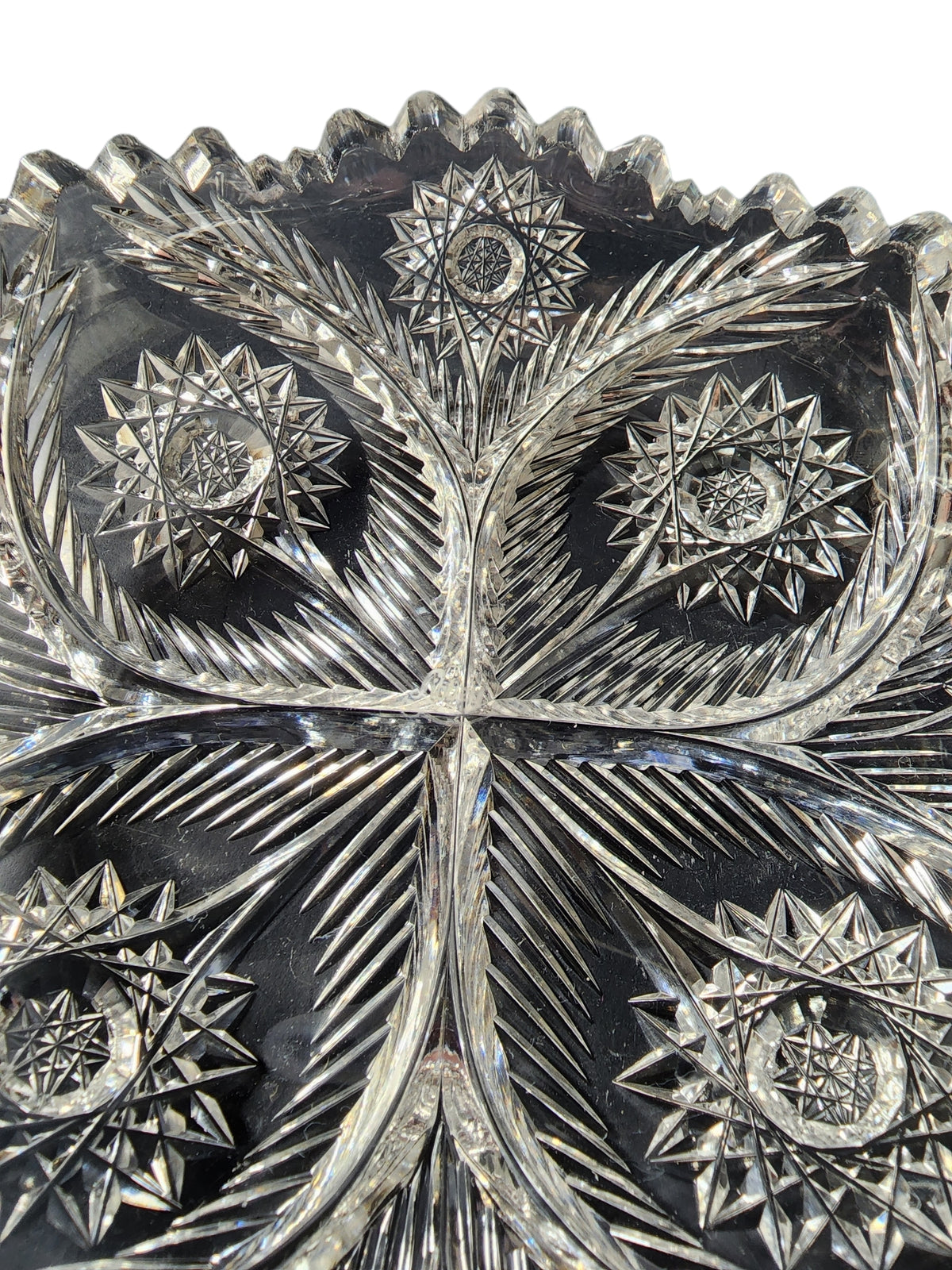 Signed libbey ABP cut glass dish American brillant