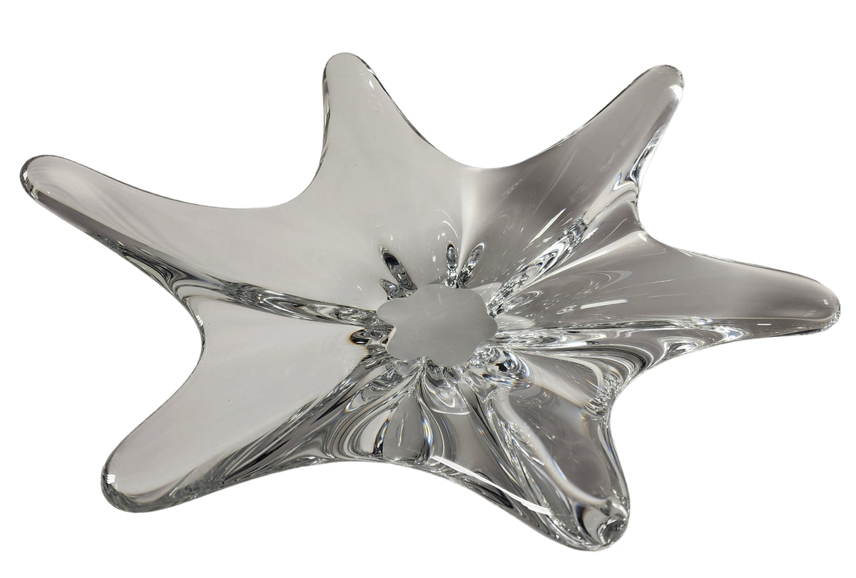 Signed Baccarat crystal freeform dish glass