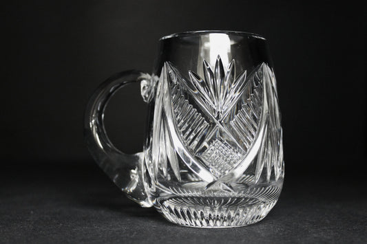 Hand Cut glass Baby's Mug can be customized - O'Rourke crystal awards & gifts abp cut glass