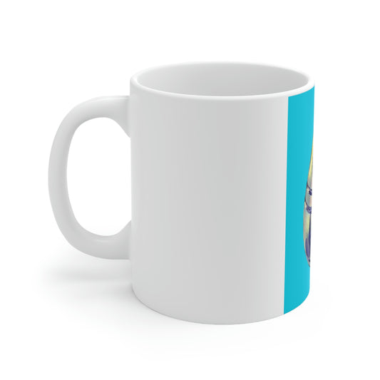 Ceramic Mug 11oz hand cut egg