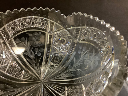 Tuthill American Brilliant Period hand Cut mouth blown blank bowl