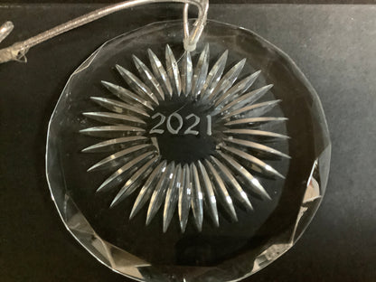 Hand cut Christmas Glass ornament 2025