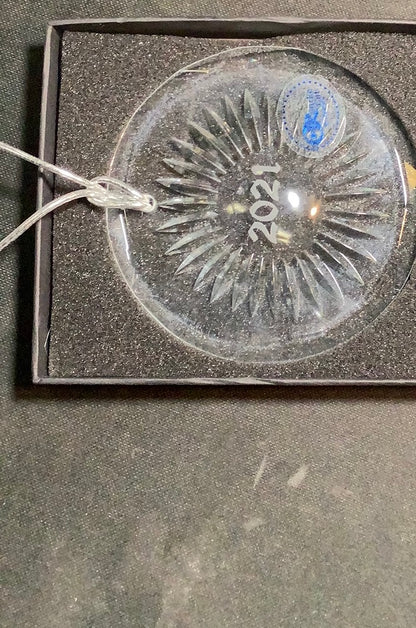Hand cut Christmas Glass ornament 2025