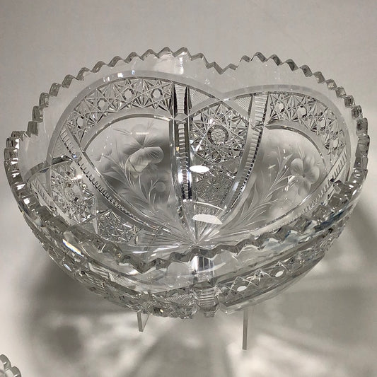 Tuthill American Brilliant Period hand Cut mouth blown blank bowl
