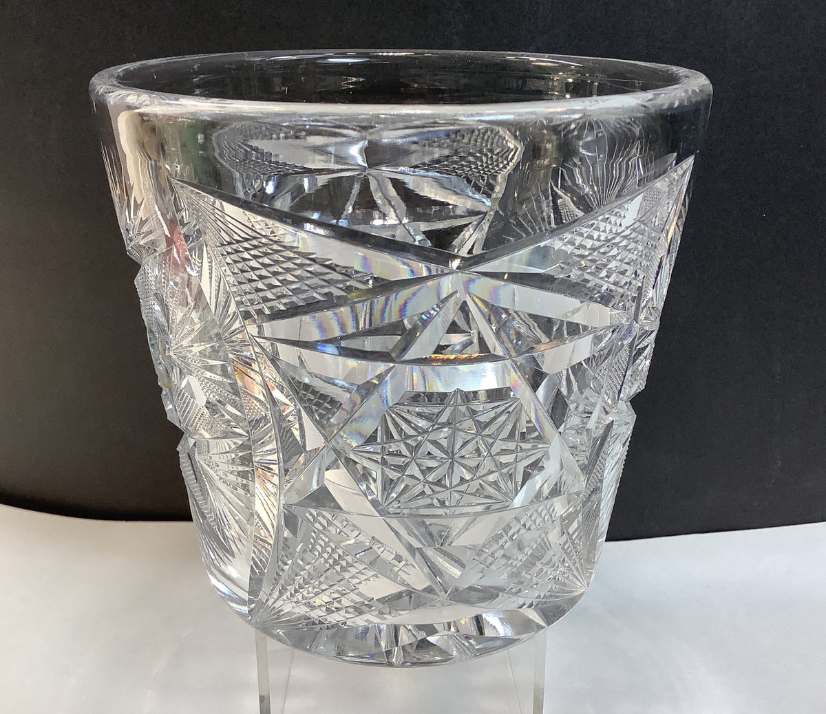ABP cut glass ice tub Antique crystal Made in USA