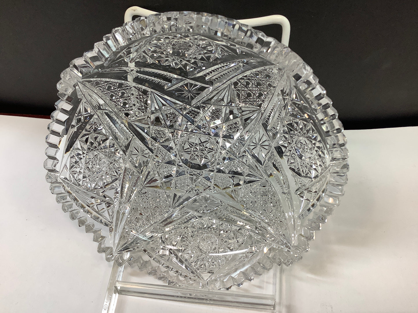 ABP cut glass ice cream dish American brilliant