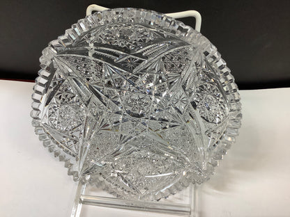 ABP cut glass ice cream dish American brilliant
