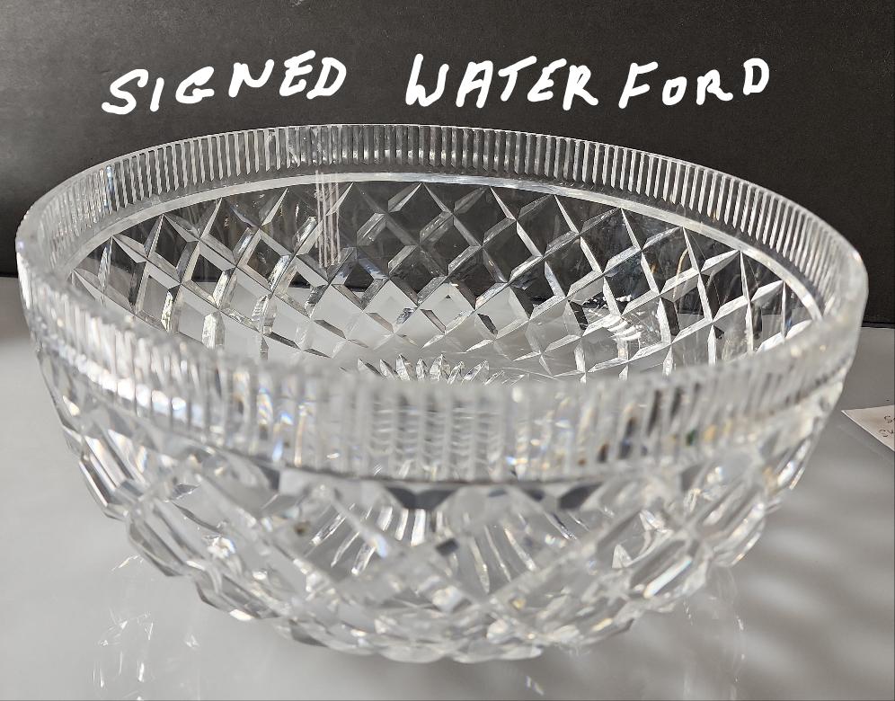 Signed Waterford 10" bowl Hand cut in Ireland