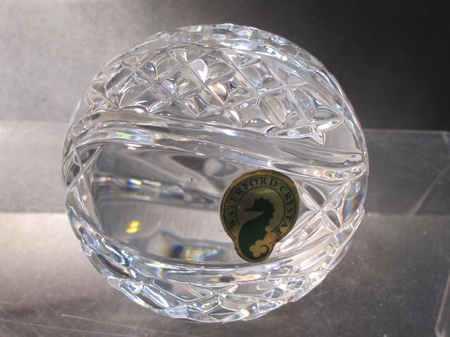 Signed Waterford crystal Basket Ball paperweight