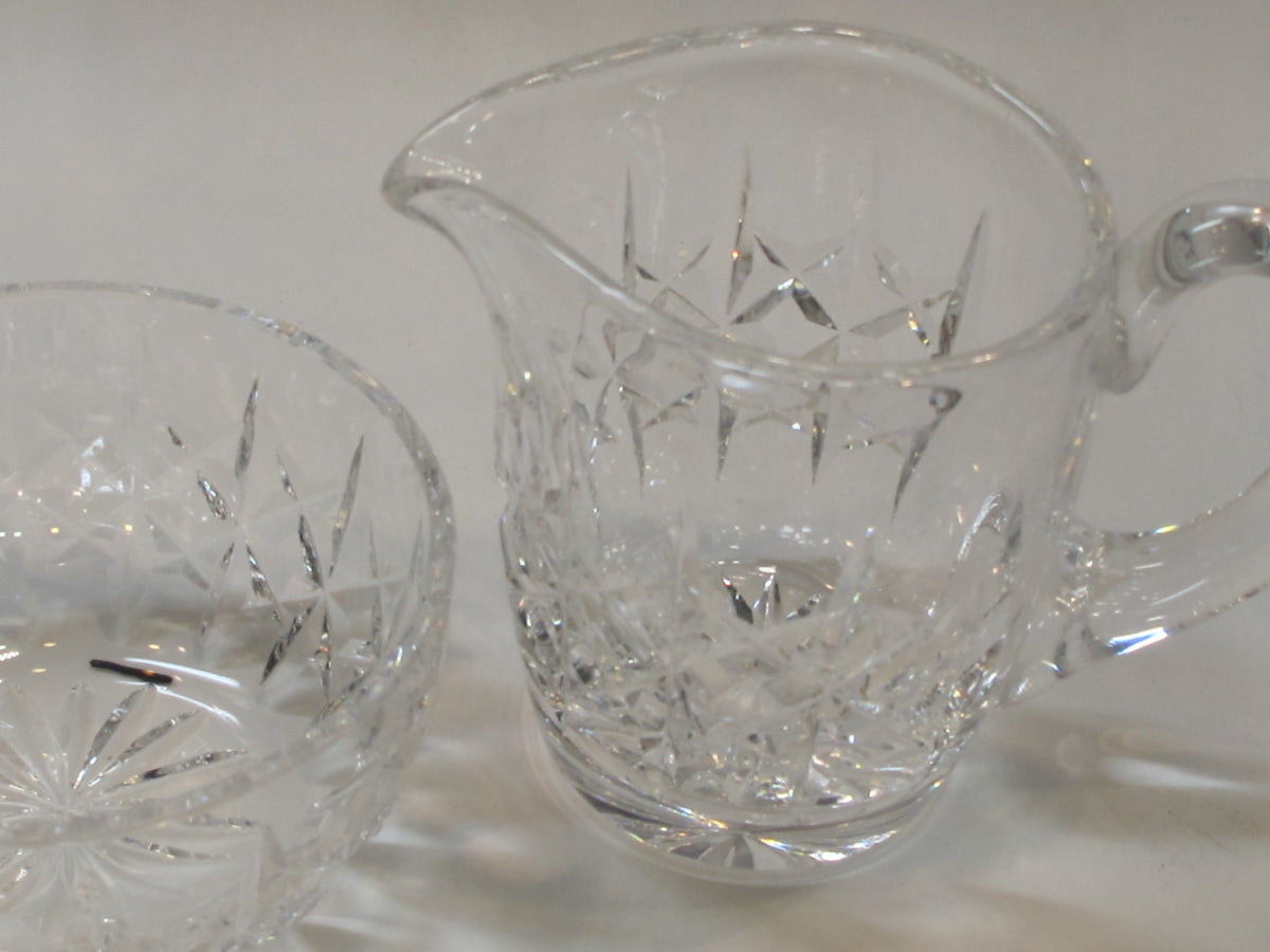 Signed Waterford crystal sugar and creamer
