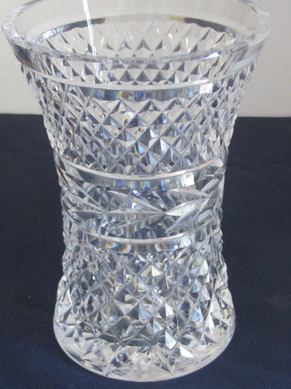 Signed Waterford Hand Cut crystal vase Irish Crystal 5224