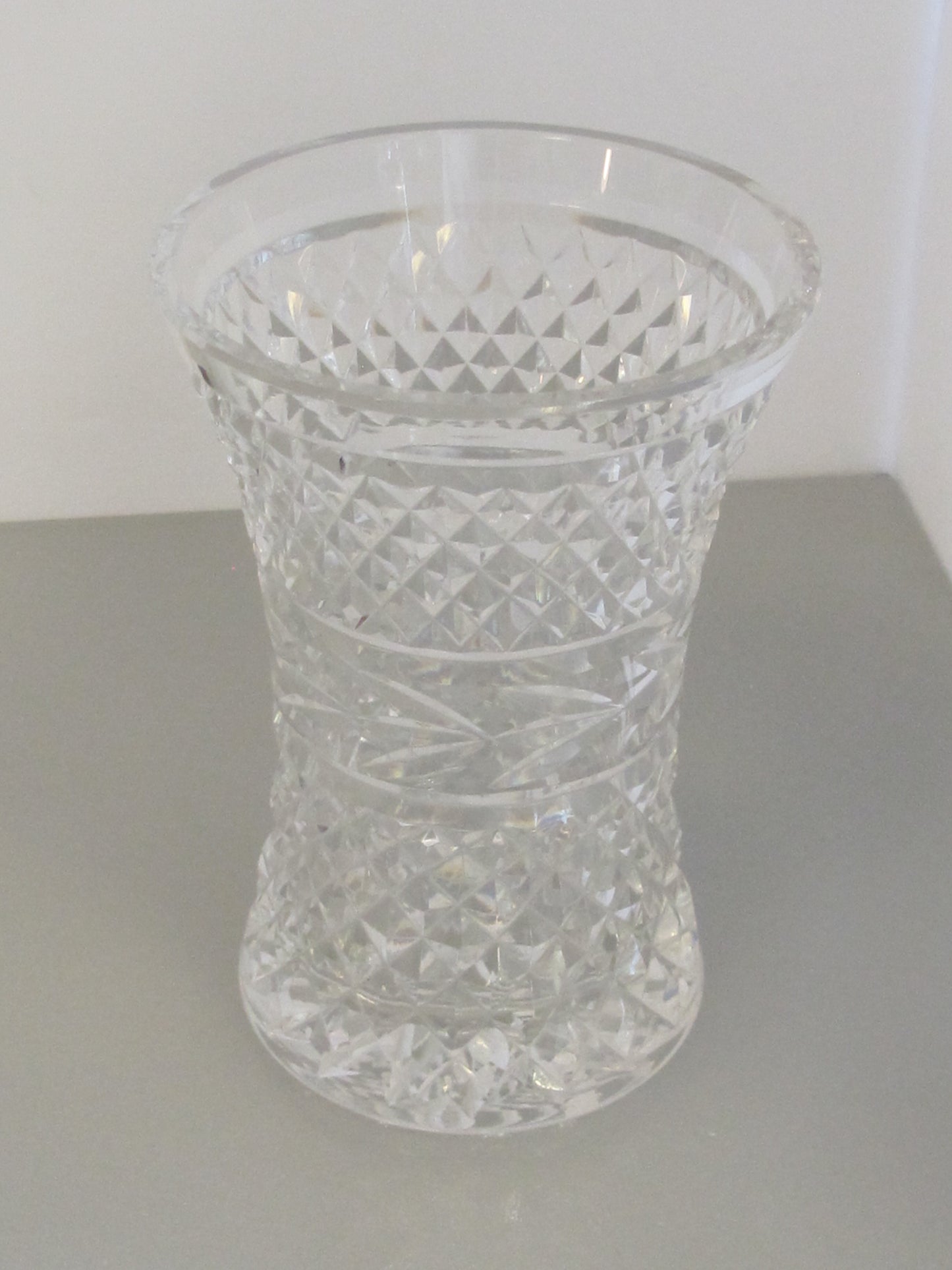 Signed Waterford Hand Cut crystal vase Irish Crystal 5224