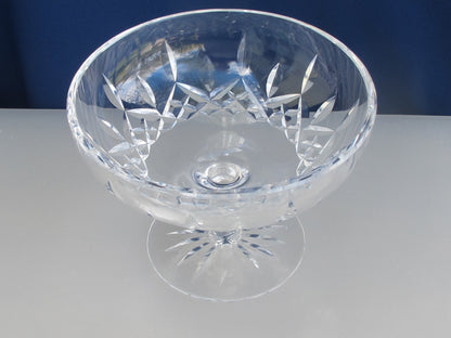 Signed Waterford Hand Cut glass compote Lismore Irish Crystal